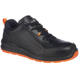 Portwest - Compositelite Perforated Safety Trainer S1P - 36 - Noir/Orange pas cher