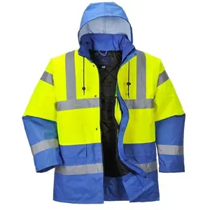 Portwest Parka Bicolore Traffic, Couleur: Jaune/Royal, Taille: M, S466YRBM pas cher