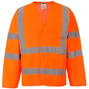 Comparateur de prix : Portwest - Gilet 2 bandes et baudrier manches longues HV L-XL orange