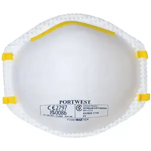 Portwest - Boite de 20 masques Poussières FFP1 Blanc pas cher