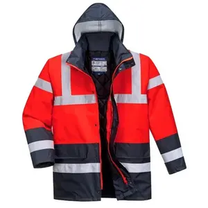 Comparateur de prix : Portwest - Parka Haute Visibilité Bicolore Traffic Rouge / Bleu Marine l