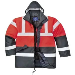Comparateur de prix : Parka Haute Visibilité Portwest Bicolore Traffic Rouge / Bleu Marine m