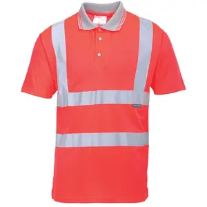 Comparateur de prix : Portwest Polo Hi-Vis manches courtes, Couleur: Rouge, Taille: M, S477RERM