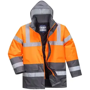 Comparateur de prix : Portwest Homme Hi-vis Two Tone veste blouson parka chaudes, orange/gris, L EU