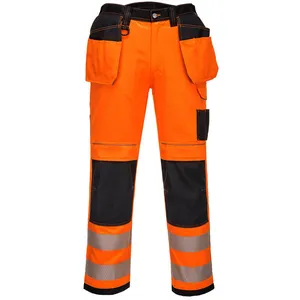 Pantalon hv PW3 poches flottantes couleur : Orange/Noir taille 60/62 - portwest