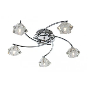 Luminaire Center Plafonnier 5 ampoules Clara, chrome et verreVendu parmanomano