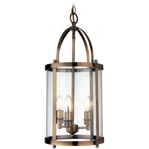FIRSTLIGHT PRODUCTS Suspension 3 ampoules Imperial, laiton antique pas cher