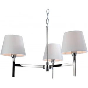 Luminaire Center Suspension 3 ampoules Transition, acier inoxydable, avec abat-jour pas cher