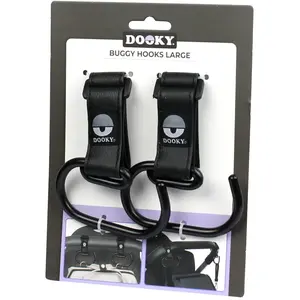 Dooky® Lot de 2 grands crochets pour poussette noirVendu paramazon