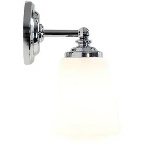 Astro ANTON-Applique descendante salle de bain métal et verre opalin H21,5cm Argenté pas cher