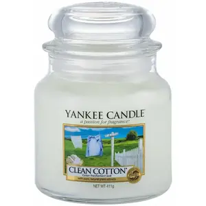 Yankee Candle Yankee Candle 411g Coton Propre, Bougie Parfumée pas cher