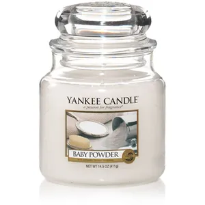 Bougie Parfumée Yankee Candle Classic Medium Jar Candles Talc en poudre 411 g pas cher