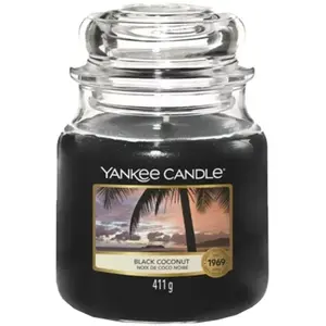 Yankee Candle - Bougie jarre en verre senteur noix de coco noire Moyen modèle pas cher