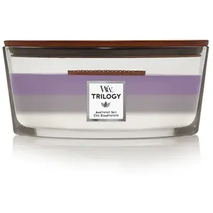 Comparateur de prix : Bougie Parfumée Woodwick 453,6g Trilogy Amethyst Sky