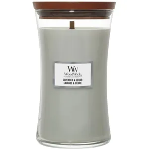 Comparateur de prix : Woodwick Lavender & Cedar bougie parfumée avec mèche en bois 610 g