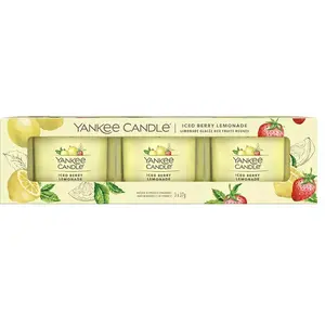YANKEE CANDLE Coffret bougies votives - Limonade aux baies glacées - 3 x 37 g