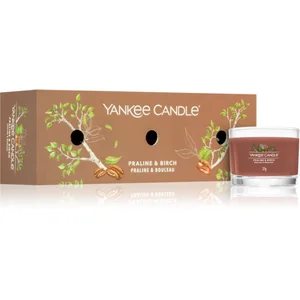 Yankee Candle Praline & Birch Coffret cadeau 3 bougies votives remplies pas cher