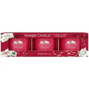 YANKEE CANDLE Coffret bougies votives - Lettres au Père Noël - 3 x 37 g