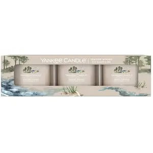 YANKEE CANDLE Coffret bougies votives - Bois en bord de mer - 3 x 37 g