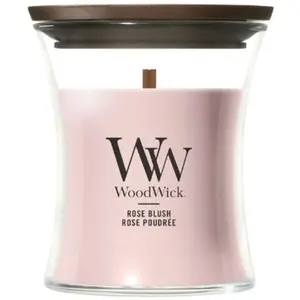 Woodwick Rose Blush bougie parfumée avec mèche en bois 85 g pas cher