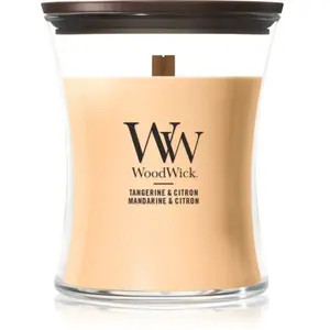 Woodwick Tangerine & Citron bougie parfumée avec mèche en bois 275 g pas cher