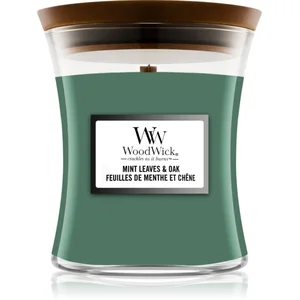 Woodwick Mint Leaves & Oak bougie parfumée avec mèche en bois 275 g pas cher