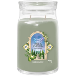 Yankee Candle Bougie parfumée olive et cyprès 567 g pas cher