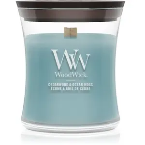 Woodwick Cedarwood & Ocean Moss bougie parfumée avec mèche en bois 85 ... pas cher