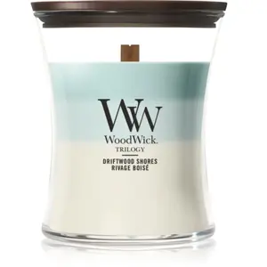 WoodWick, Bougie parfumée, Driftwood Shores Trilogy medium Jar pas cher