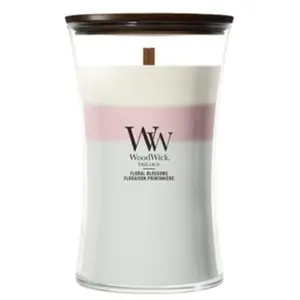 WoodWick Trilogy Floral Blossoms Bougie parfumée 1000 g pas cher