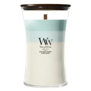 WoodWick Trilogy Driftwood Shores Bougie parfumée 1000 g pas cher