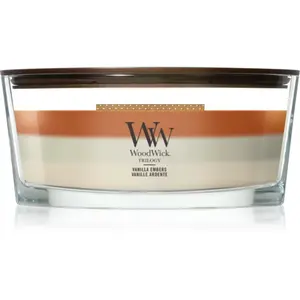 Woodwick Trilogy Vanilla Embers bougie parfumée avec mèche en bois 453... pas cher