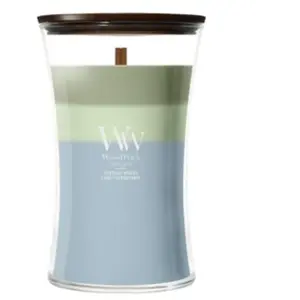 WoodWick Trilogy Verdant Woods Bougie parfumée 1000 g pas cher