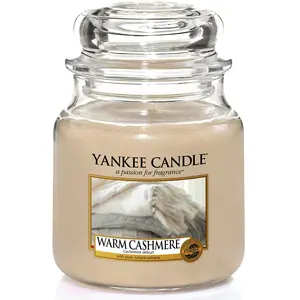 YANKEE CANDLE Bougie jarre - Cachemire délicat - Boisé - Modèle medium - 411 g pas cher