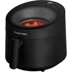 Comparateur de prix : Russell Hobbs Air Fryer 5L [10 programme avec fenêtre de contrôle] Friteuse sans huile Rapid Air (cuit, grille, rôtit & plus, tactile, max 200°C, lave-vaisselle, noir) SatisFry Panoramic 27420-56