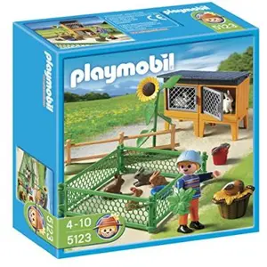 Playmobil - 5123 - Jeu de construction - Enclos à lapins et enfant pas cher
