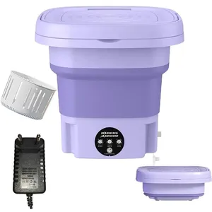 PRUMYA Mini machine à laver Portable Mini Lave-Linge Petite Machine à Linge Pliable avec Panier de Vidange Laveuse Pratique 8LVendu parcdiscount