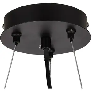 SEARCHLIGHT Suspension Fringe Acier Noir mat 3 ampoules 34cm - Noir pas cher