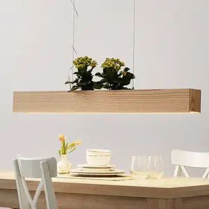 Comparateur de prix : Searchlight Suspension LED Ash avec abat-jour en bois clair