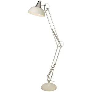 Searchlight Goliath Lampadaire de travail en métal chromé et crème