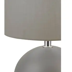 Searchlight Lampe à poser Quorin, gris, textile/acier, 25 cm, E14 pas cher