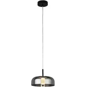 Searchlight Suspension LED Frisbee avec abat-jour en verre pas cher