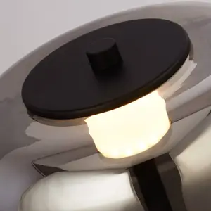 Searchlight Lampe à poser LED Frisbee avec abat-jour en verre pas cher
