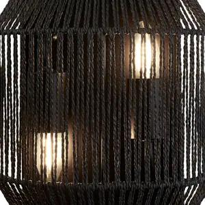 SEARCHLIGHT Applique murale wicker corde noir mat 2 ampoules 30,5cm LP-35216338Vendu parluminaire