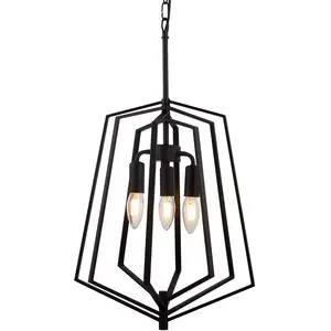 Searchlight Suspension Slinky, à 3 lampes, noire, Ø 35 cm