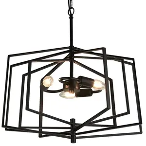 Searchlight slinky - pendentif de plafond cage noir mat réglable à 3 ampoules en métal pas cher