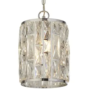 Searchlight bijou - plafonnier à 1 ampoule en chrome avec verre en cristal pas cher