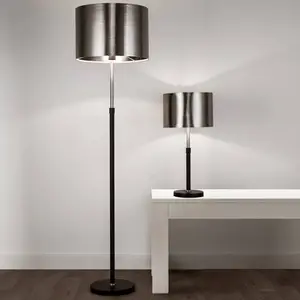 SEARCHLIGHT Lampe de table Table Acier doux Noir mat 1 ampoule 61,5cm - Argent