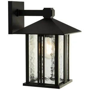Searchlight Lanterne de jardin venice verre d'aluminium verre 1 ampoule 35,5cm pas cher