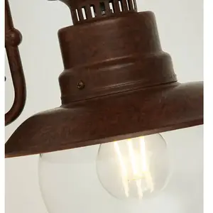 SEARCHLIGHT Applique d'extérieur station 1 ampoule - brun rustique avec verre transparentVendu parluminaire
